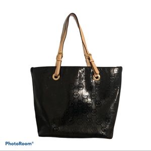 Michael Kors Patent Leather Tote | Black/Cream